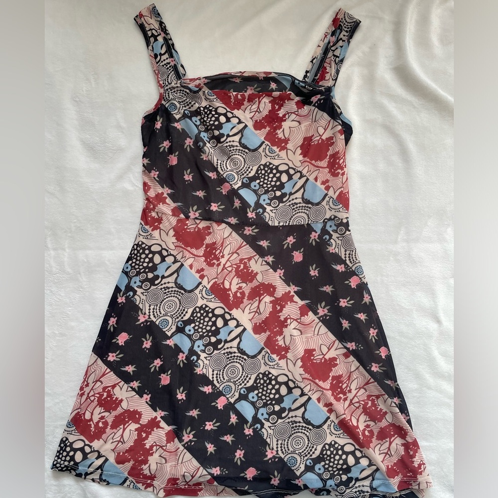 Floralβ Patchwork Mixed Pattern Boho Fairycore Dress
